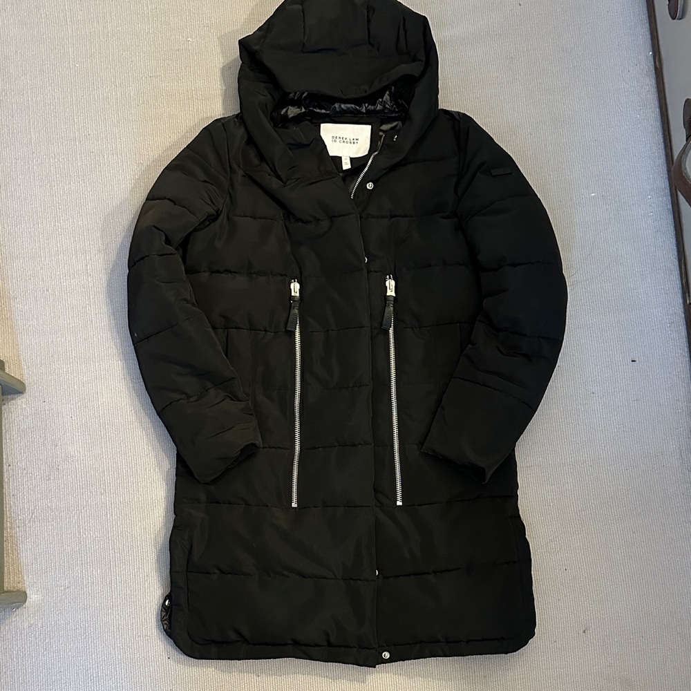 Derek Lam 10 Crosby Black Hooded Puffer Jacket
